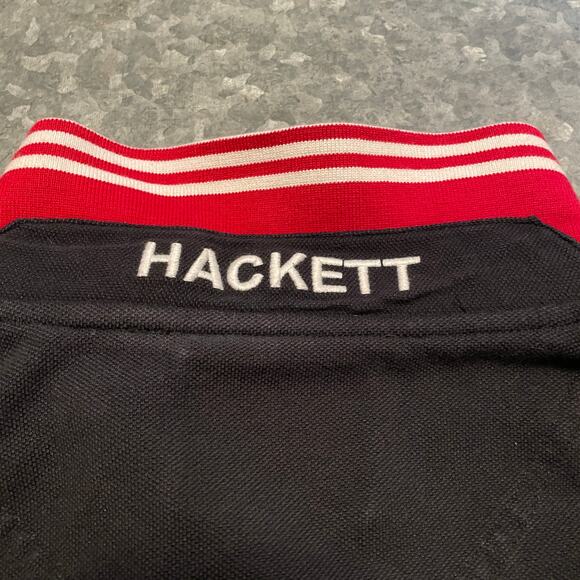 Aston Martin Racing Hackett GB DBR9 59 Polo Shirt Mens Large Black Red White - Picture 12 of 15